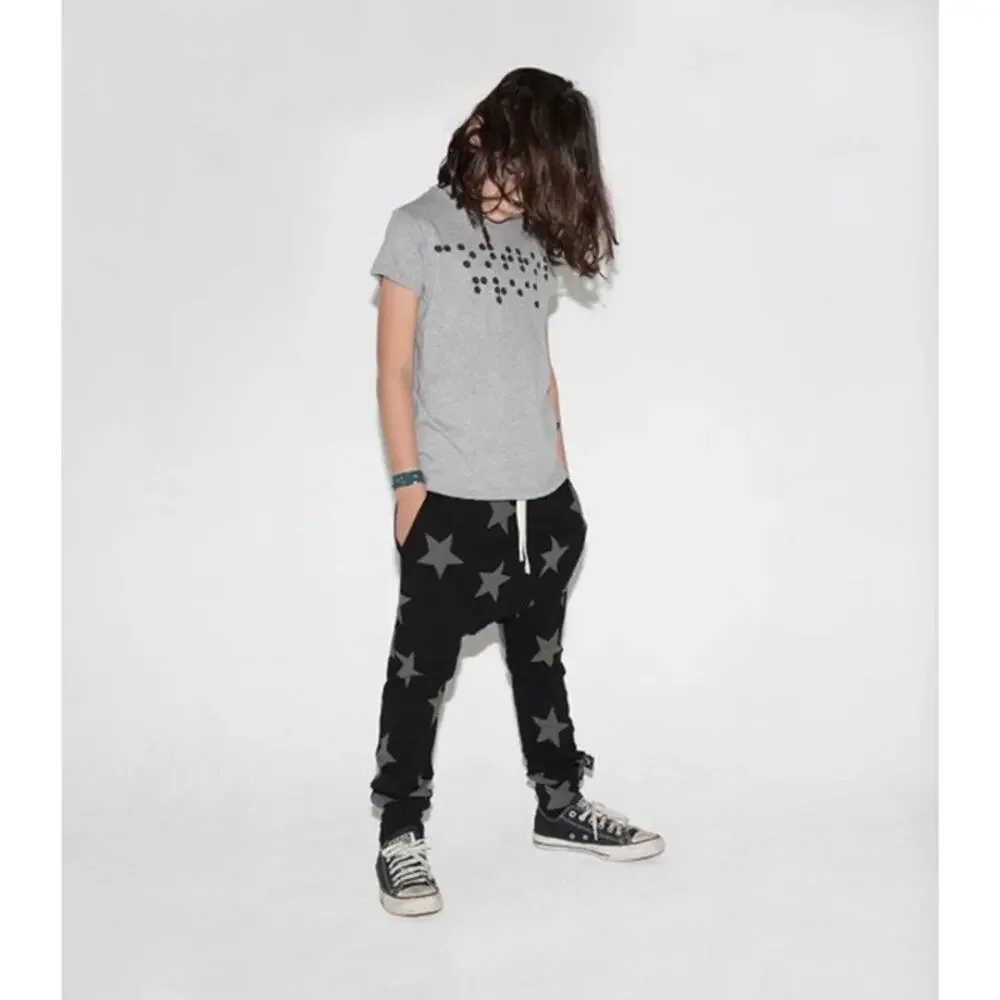 Nununu boys black star sweatpants size 6-12 m